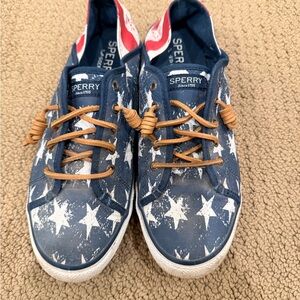 Sperry Top Sliders
Patriotic 
Red White and Blue
Size 9